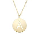 Polished Initial-A Pendant on 14kt Yellow Gold  Extendable Classic Cable Chain with Lobster Clasp