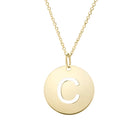 Polished Initial-C Pendant on 14kt Yellow Gold  Extendable Classic Cable Chain with Lobster Clasp