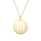 Polished Initial-M Pendant on 14kt Yellow Gold  Extendable Classic Cable Chain with Lobster Clasp