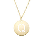 Polished Initial-Q Pendant on 14kt Yellow Gold  Extendable Classic Cable Chain with Lobster Clasp