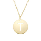 Polished Initial-T Pendant on 14kt Yellow Gold  Extendable Classic Cable Chain with Lobster Clasp