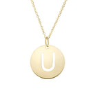 Polished Initial-U Pendant on 14kt Yellow Gold  Extendable Classic Cable Chain with Lobster Clasp