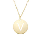 Polished Initial-V Pendant on 14kt Yellow Gold  Extendable Classic Cable Chain with Lobster Clasp