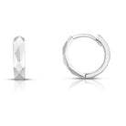 Diamond Cut Polished Circle Huggie Earring with Snap Clasp