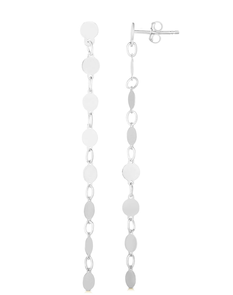 Polished Single Strand Drop Pebble Earring with Push Back Clasp