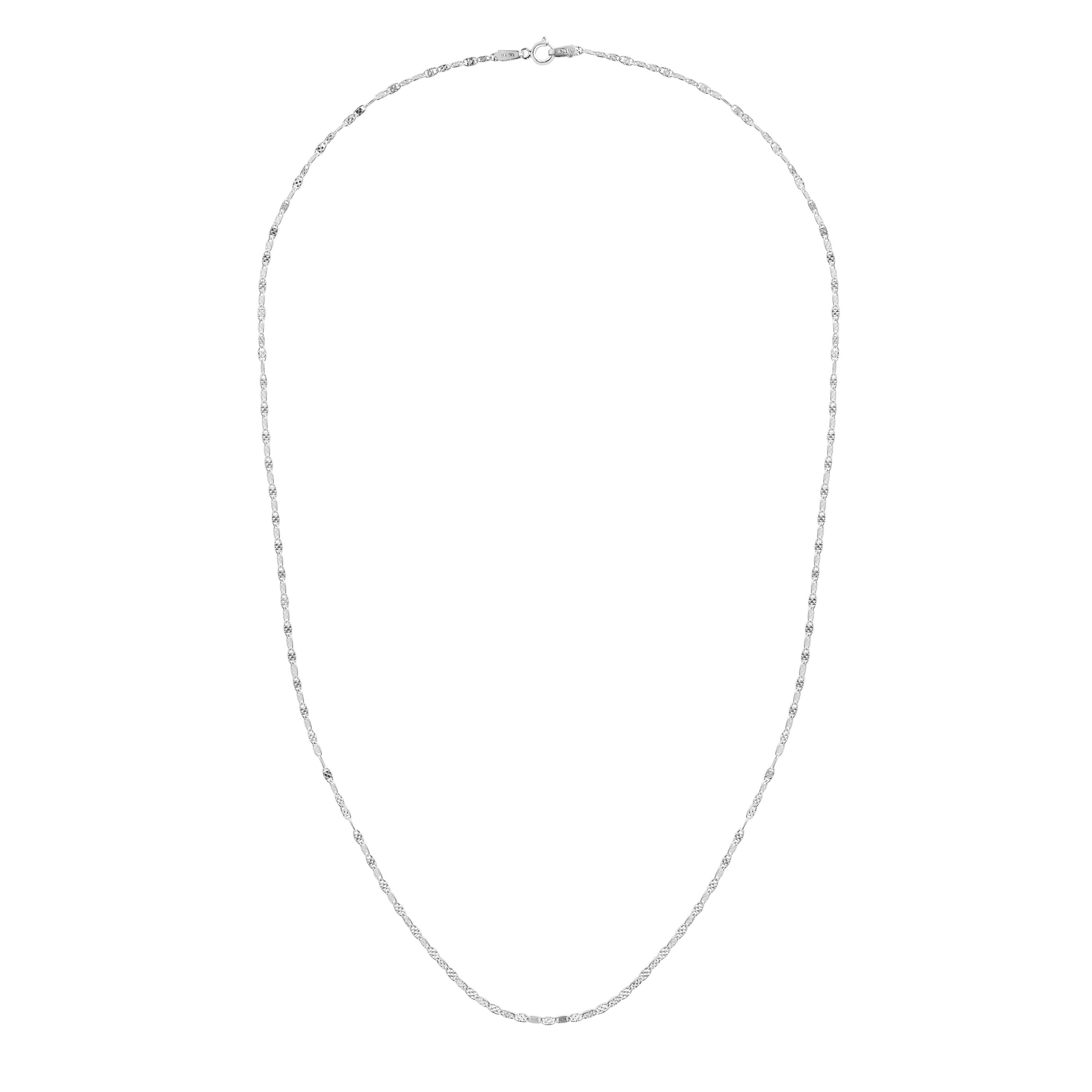 Diamond Cut Mariner Necklace with Lobster Clasp