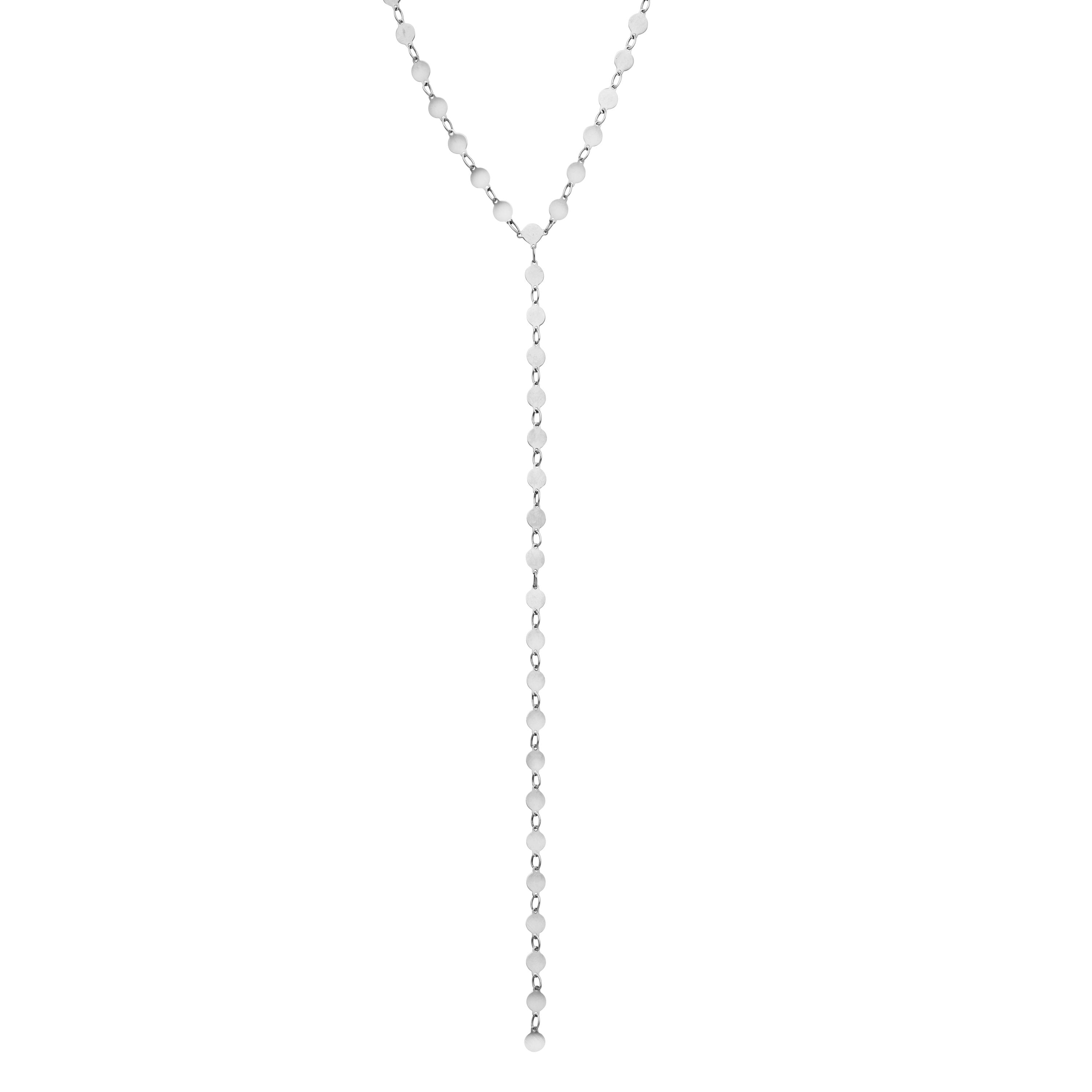 Polished Lariat Pebble Necklace with Lobster Clasp