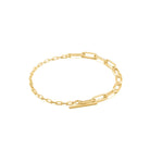 mixed link t-bar bracelet
